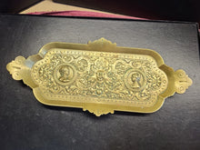 Load image into Gallery viewer, 19c.French Art Nouveau Brass profile portraits &amp; diety Card Pin Card Tray 13''
