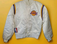 Load image into Gallery viewer, Vintage Los Angeles Lakers Satin White NBA Authentic Starter Jacket Sz Small
