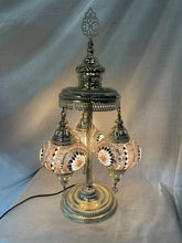 Load image into Gallery viewer, Beautiful 3 Globe Turkish Elegant Pink Mosaic Table Lamp!!
