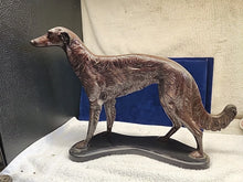 Load image into Gallery viewer, Vintage Deco 10" Patinated Bronze Sculpture Borzoi Wolfhound Dog
