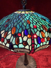 Load image into Gallery viewer, Unique Designed Tiffany Style Dragonfly, Motif Table Lamp Stained Glass

