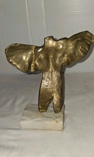 Load image into Gallery viewer, Yanni Signed Abstract Winged Male Torso Bronze Tone Sculpture Marble Base Modern
