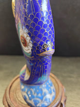 Load image into Gallery viewer, RARE Chinese Cloisonne Statue Fish Figurine 8", Unique! W/ stand
