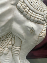 Load image into Gallery viewer, Pair of Vintage White Elephant Ceramic Garden Stool / Planter 21”H 13”D
