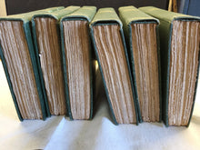 Load image into Gallery viewer, ANTIQUE SET OF 6 BOOKS ROBERT LOUIS STEVENSON 1905 SCRIBNERS GREEN COLLECTION
