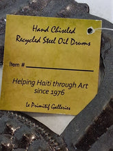 Load image into Gallery viewer, Haitian Hand Chiseled Recycled Steel Oil Drum 23"X 23" Dancing Mermaids
