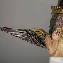 Load image into Gallery viewer, Vintage Unique Mexican Folk Art Mermaid Hand Carved Painted Wood Wall Art 30”
