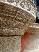 Load image into Gallery viewer, Pair of Large Heavy Vintage Drum Band Plaster Pedestals Column Bases, 40” H

