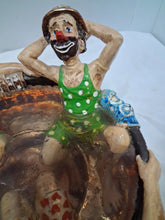 Load image into Gallery viewer, Ron Lee Rub a Dub Dub Three Men Clowns In A Tub Bathtub Figurine Rare 1981 LARGE
