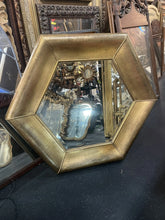 Load image into Gallery viewer, #179 Beautiful Large gold Ornate Hexagon Decorative beveled Mirror 45“ X 39“
