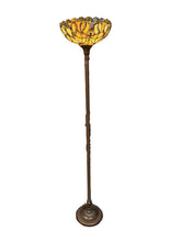 Load image into Gallery viewer, Beautiful Vintage Tiffany Style Floor Lamp Stained Glass 6’ Tall
