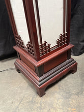 Load image into Gallery viewer, Beautiful TRADITIONAL KOREAN PAGODA WOOD FLOOR LAMP 60”
