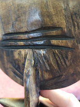 Load image into Gallery viewer, Vintage African Ashanti Hand Carved Wood Seated Figurine w/ Brass Beaded
