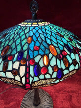 Load image into Gallery viewer, Unique Designed Tiffany Style Dragonfly, Motif Table Lamp Stained Glass
