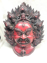 Load image into Gallery viewer, Bhairav 13" Mahakal Mask Wall hanging Art Sculpture Painting work Religious
