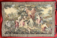 Load image into Gallery viewer, Vintage French Classical Garden Scene Tapestry by Gobelins of Paris, 77”L x 52”H
