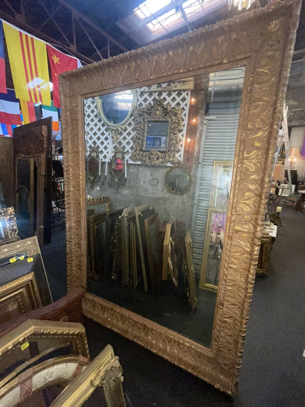 Extra Large Room Beveled Gold Ornate Mirror 86“ X 61“