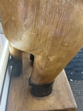 Load image into Gallery viewer, Vintage Hand Carved Solid Wood Pig Butler With Tray Statue 55” Tall
