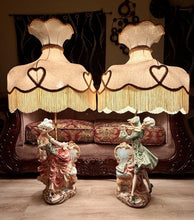 Load image into Gallery viewer, PAIR of Vintage Italian Azzolin Brothers 46” Porcelain Rococo Figural Lamps RARE
