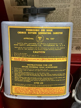 Load image into Gallery viewer, 1948 MSA Chemox Oxygen Generating Canister – Bureau of Mines Approval No. 1307
