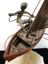 Load image into Gallery viewer, Curtis Jere Bronze &amp; Brass Sailboat Vintage C Jere 1960s Sculpture Artisan House
