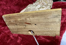 Load image into Gallery viewer, RARE Vintage 34” Thailand Wooden Carved 3 Buddhas Lamp w/ Brass &amp; Switch
