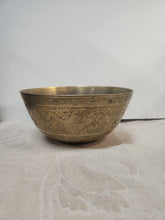 Load image into Gallery viewer, Chinese Bronze Singing Bowl, Hand Engraved Dragon Spun Cast
