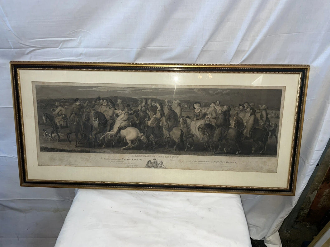 Rare 1817 Pilgrimage To Canterbury Engraving nicely, framed by a gallery