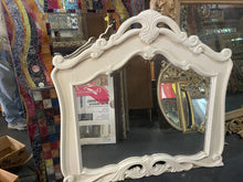 Load image into Gallery viewer, #37 Vintage Large Wood Framed Ornate White Mirror 52“ X 50”
