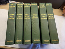 Load image into Gallery viewer, ANTIQUE SET OF 6 BOOKS ROBERT LOUIS STEVENSON 1905 SCRIBNERS GREEN COLLECTION
