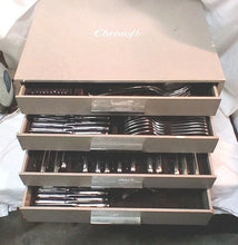 Load image into Gallery viewer, Christofle Perles Acier Flatware Set France 178 Pieces w Christofle Storage Case
