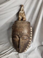 Load image into Gallery viewer, Vintage Carved African Cameroon Bamum Tribal Mask Bird on Head (af1011)
