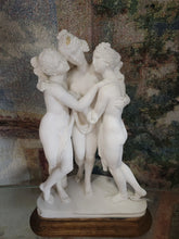 Load image into Gallery viewer, A. Santini - The Three Graces - Alabaster - Unsigned 11.25"
