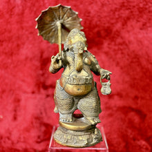 Load image into Gallery viewer, Mappilai Ganesha - Statue of Lord Ganesh with his umbrella, Bronze Sculpture
