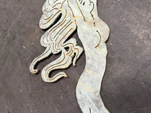 Load image into Gallery viewer, Rustic Handmade Heavy Metal Mermaid Wall Art – Nautical Coastal Décor 59”
