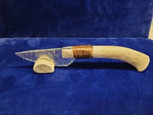 Load image into Gallery viewer, All American Glass Knife w/ Deer Antler Handle Flint Knapping by Bo Earls
