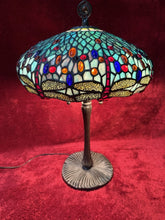 Load image into Gallery viewer, Unique Designed Tiffany Style Dragonfly, Motif Table Lamp Stained Glass
