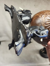 Load image into Gallery viewer, Anglo Raj carved coconut shell with elephant tobacco storage
