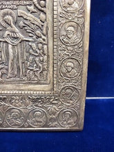 Load image into Gallery viewer, Antique Russian 1867 Sterling Silver icon mother of god joy to all who sorrow!!
