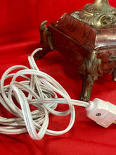 Load image into Gallery viewer, Antique 19th Century Candelabra Lamps, Brass on Heavy Marble 31” Tall
