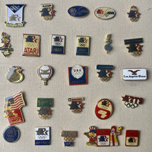 Load image into Gallery viewer, Vintage 1984 Los Angeles Olympics LA84 Sponsor Pin Collection Display 72 Pins

