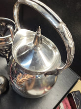Load image into Gallery viewer, RARE MERIDEN B. COMPANY Swirled Quadruple SilverPlated Tipping Teapot - ANTIQUE
