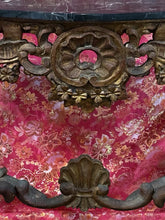 Load image into Gallery viewer, Antique Rococo Style Carved Giltwood 52” Console Table w/ Removable Marble Top
