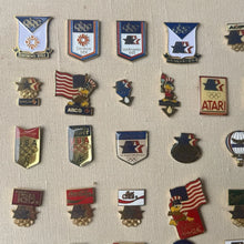 Load image into Gallery viewer, Vintage 1984 Los Angeles Olympics LA84 Sponsor Pin Collection Display 72 Pins
