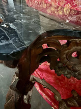 Load image into Gallery viewer, Antique Rococo Style Carved Giltwood 52” Console Table w/ Removable Marble Top
