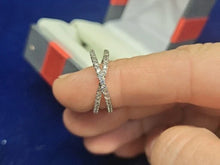 Load image into Gallery viewer, Sterling Silver 925 Cris Cross Ring with 35 Diamonds

