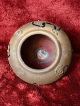 Load image into Gallery viewer, NS21- ALEX LONG Iridescent Raku Lava Pottery 7.25” Vase, SIGNED 2012

