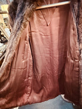 Load image into Gallery viewer, Vintage Full‑Length Raccoon Fur Coat • Real Fur • Plush Brown • Satin Lining 40”
