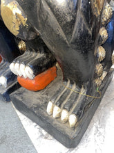 Load image into Gallery viewer, pair of Antique Japanese black lacquer wood Shishi or Foo Dogs
