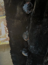 Load image into Gallery viewer, Vintage Stone Furs Vancouver Black Mink Fur Coat Satin Vine Lining
